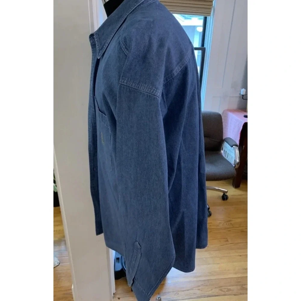 VTG 80s Men's Chaps Ralph Lauren Denim cotton Shirt Crested pocket Long Slv XL